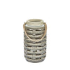 Sagebrook Home Ceramic Lattice Weave Lantern, 8``,Gray