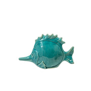 Sagebrook Home Ceramic Fish Decor 11``, Teal