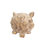 Sagebrook Home 14042-04 4.75" Resin Pig Decor, Brown/Ivory