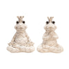Sagebrook Home 14042-06 6.75" Set of 2 Resin Yoga Frogs, Cream