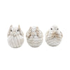 Sagebrook Home Set of 3 Resin Decorative Birds 6",Cream