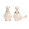 Sagebrook Home 14042-10 5.5" Resin Birds with Crowns, White, Set of 2