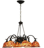 Meyda Lighting 140489 32.5"W Tiffany Fishscale 6 LT Chandelier