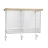 Sagebrook Home Wire & Wood Wall Shelf With 3Hooks, White