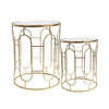 Sagebrook Home Set of 2 Mirrored Round Accent Tables 24/20`` Gold