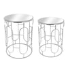 Sagebrook Home Set of 2 Mirrored Round Accent Tables 24/20`` Silver