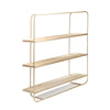 Sagebrook Home Metal / Wood 3 Tier Wall Shelf, Gold