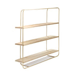 Sagebrook Home Metal / Wood 3 Tier Wall Shelf, Gold