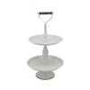 Sagebrook Home Metal 2 Tier 11.75`` Round Tray, White Kd