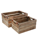 Sagebrook Home 14094-02 Wood Boxes, Brown, Set of 2