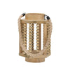 Sagebrook Home Wood 11`` Lantern With Rope Handle, Brown