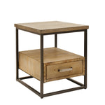 Sagebrook Home Wood / Metal 23`` Side Table Widrawer, Brown