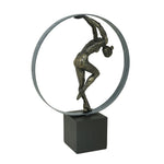 Sagebrook Home Resin Dancer Circle Sculpture,Bronze