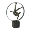 Sagebrook Home 14103-03 12" Resin Gymnast Circle Sculpture, Bronze