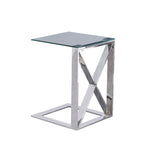 Sagebrook Home 14108-01 22" C Metal "X" Frame Table, Silver