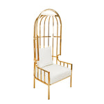 Sagebrook Home Metal 72`` Throne Chair, White/Gold