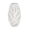 Sagebrook Home Ceramic 15.5`` Fern Cutout Vase, Matte White