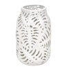 Sagebrook Home Ceramic 13`` Fern Cutout Vase, Matte White