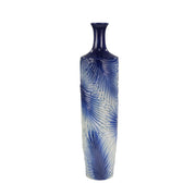 Sagebrook Home Ceramic 24.5`` Fern Design Vase, Blue Mix