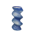 Sagebrook Home Ceramic 10`` Spiral Candle Holder, Blue Mix