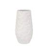 Sagebrook Home Ceramic 12.5`` Shell Embossed Vase, Matte White