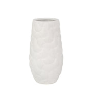 Sagebrook Home Ceramic 12.5`` Shell Embossed Vase, Matte White
