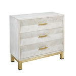 Sagebrook Home Wood 34`` 3 Drawer Cabinet W/Chevron Design, White