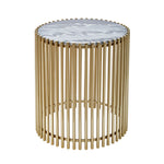 Sagebrook Home Steel / Marble 20`` Accent Table, Gold/Black