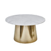Sagebrook Home Iron 31`` Round Cocktail Tablew/ Marble Top, Gold/W