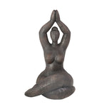 Sagebrook Home 14330-01 11" Resin Namaste Female Yoga Figurine, Black