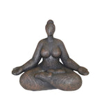 Sagebrook Home Resin 11" Sucasana Female Yoga Figurine, Black
