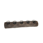 Sagebrook Home 14337-02 23.25" Wood Log 5 Cup Tea Light Holder, Gray