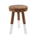 Sagebrook Home Wooden 17`` Stool, 2-Tone Stool, Brown