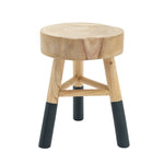 Sagebrook Home Wooden 17.5`` Accent Stool W/ Dipped Legs, Tan/Navy