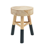 Sagebrook Home Wooden 17.5`` Accent Stool W/ Dipped Legs, Tan/Navy