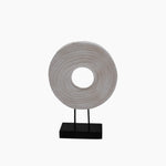 Sagebrook Home Wood 17.75`` Disk Table Top Decor, White