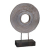 Sagebrook Home 14341 17.75" Wood Disk Table Top Decor, Gray