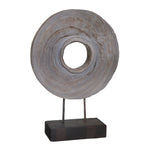 Sagebrook Home 14341 17.75" Wood Disk Table Top Decor, Gray