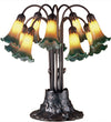 Meyda Lighting 14357 22"H Amber/Green Pond Lily 10 LT Table Lamp