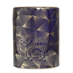 Sagebrook Home Ceramic 18`` Fan Garden Stool,Navy Blue / Gold
