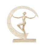 Sagebrook Home Polyresin 13.5`` Dancing Figurine, White / Gold