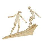 Sagebrook Home Polyresin 11`` Surfing Couple,White / Gold