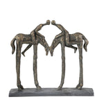 Sagebrook Home 14387 12.5" Polyresin Kissing Couple on Horseback, Bronze