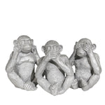 Sagebrook Home 14393 7" Polyresin Hear No, See No, Speak No Monkeys, Sil, Set of 3