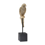 Sagebrook Home Polyresin 15.5" Parrot On Stand, Gold