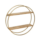 Sagebrook Home 14400 26" Metal / Wood 26" Wall Shelf, Gold