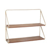 Sagebrook Home 14401 20" Metal/Wood 2 Tier Wall Shelf, Gold