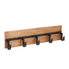 Sagebrook Home Wood / Metal 20`` 5 Hook Wall Hanger, Black