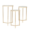Sagebrook Home Set of 3 Metal/Mirror 28/25/22`` Hexagonal Accent Tables