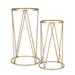 Sagebrook Home Set of 2 Metal /Mirror 28 /24`` Accent Tables, Gold